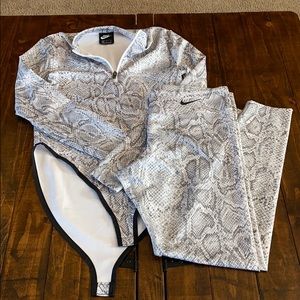 Nike python legging and bodysuit set